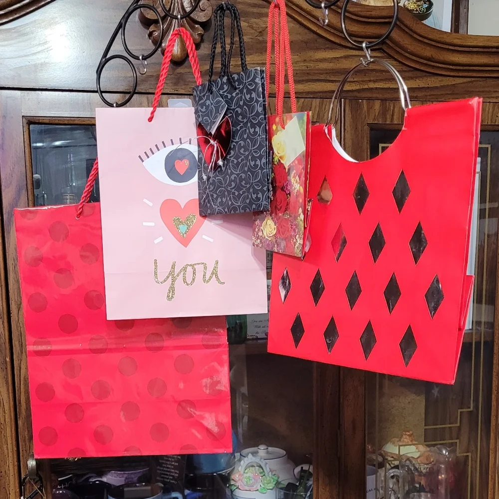 Set of Red and Pink Gift Bags